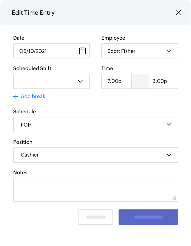 Edit timesheets