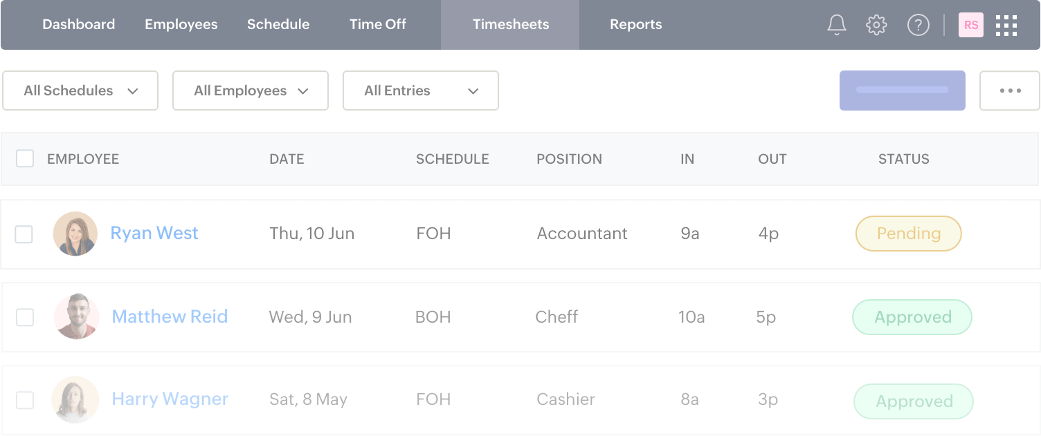 Edit timesheets