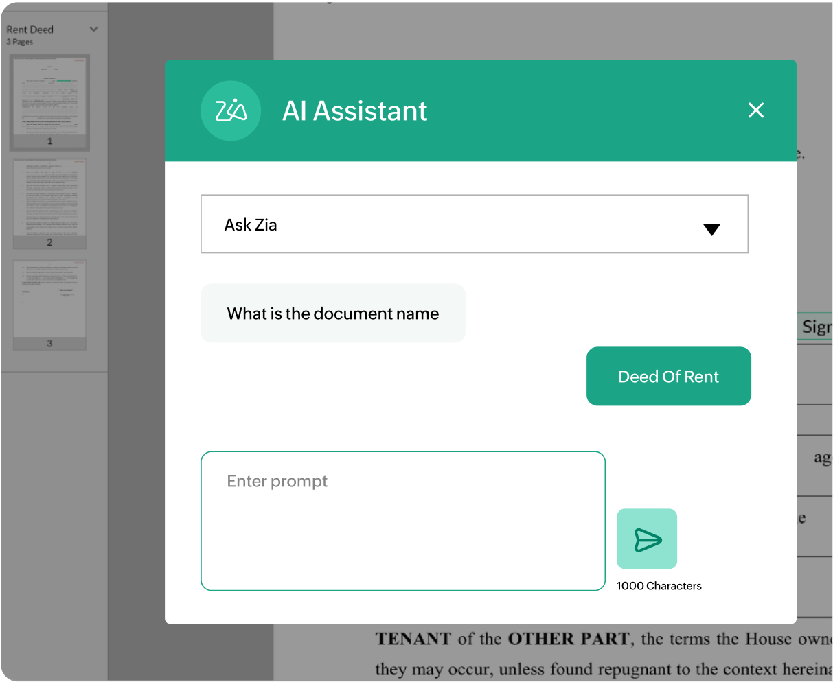 Document queries answered via chatbot