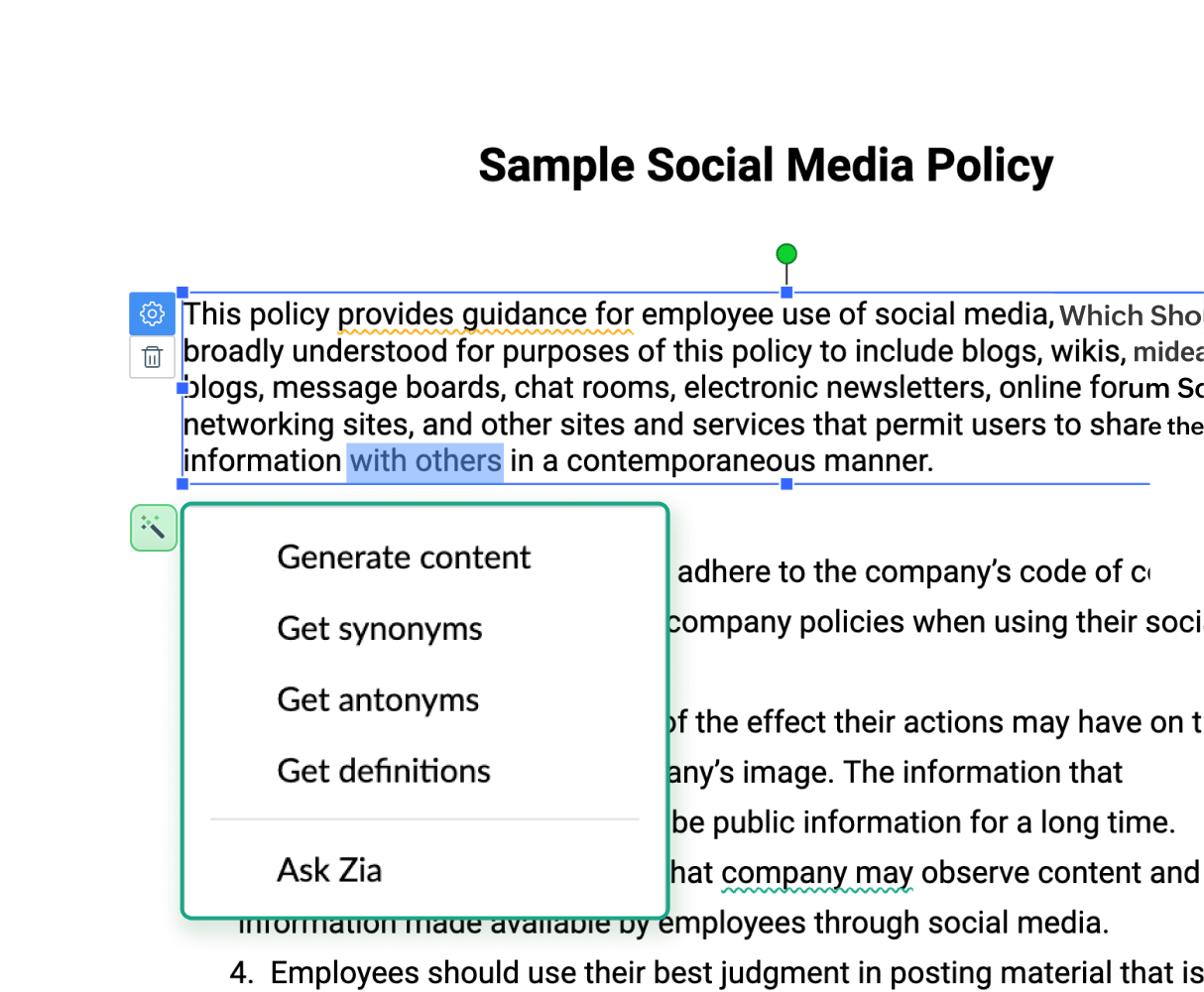 Generate, edit, punctuate content