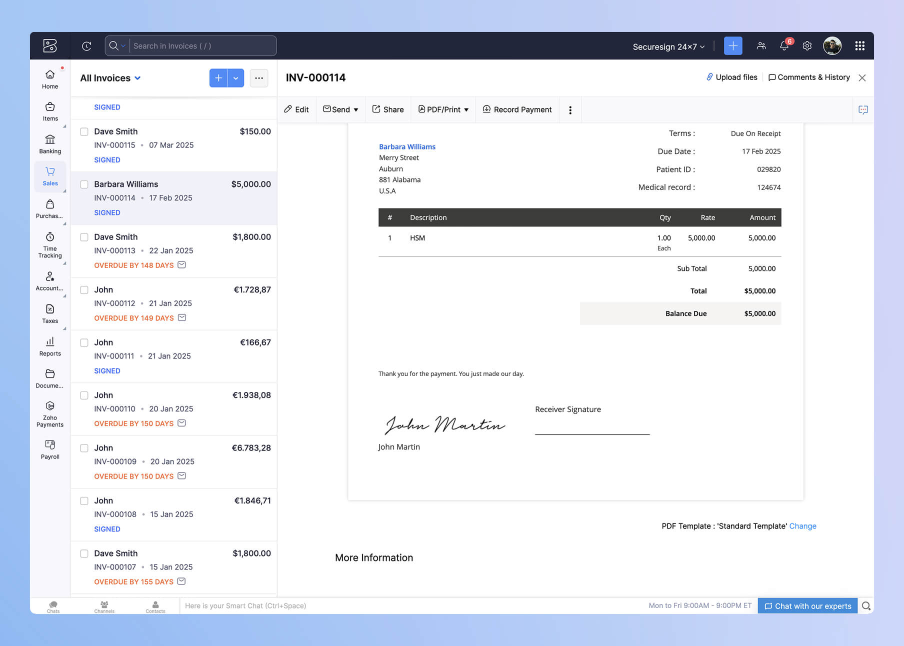 sign integrate with books