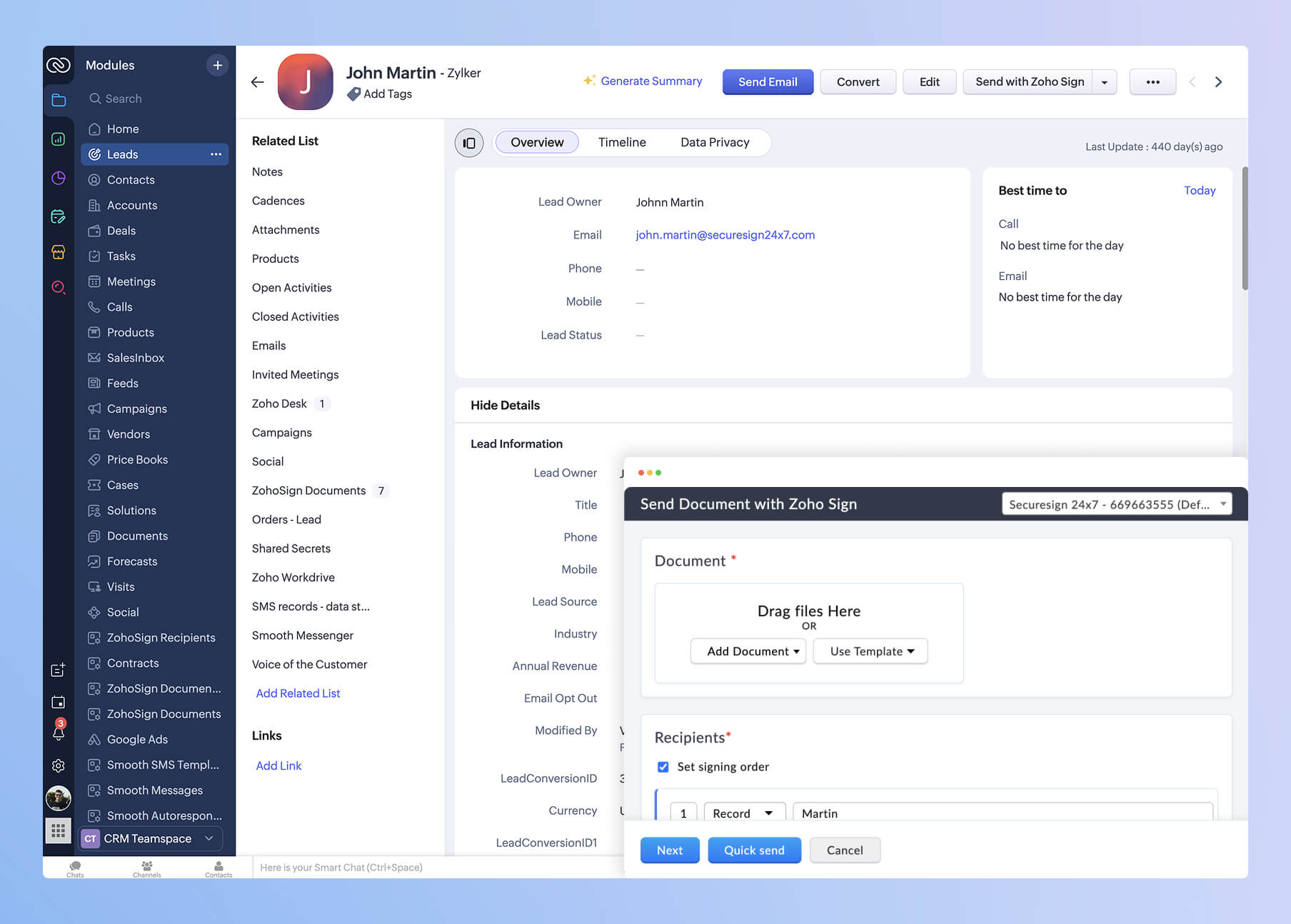 sign integrate with crm