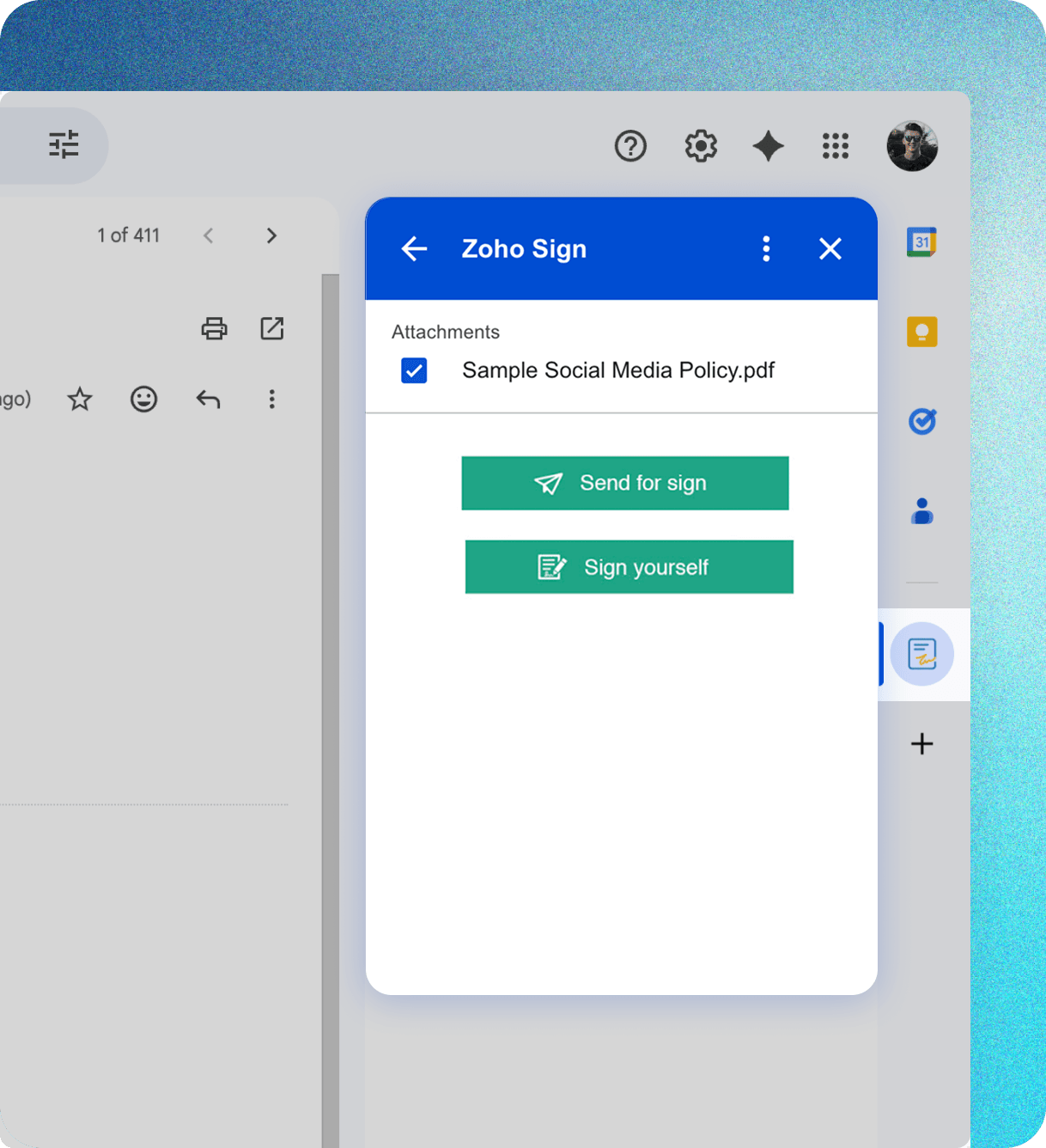 Collect signatures on attachments
