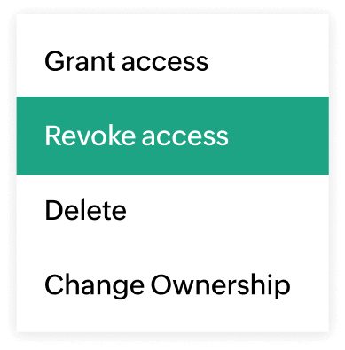 user and control menu