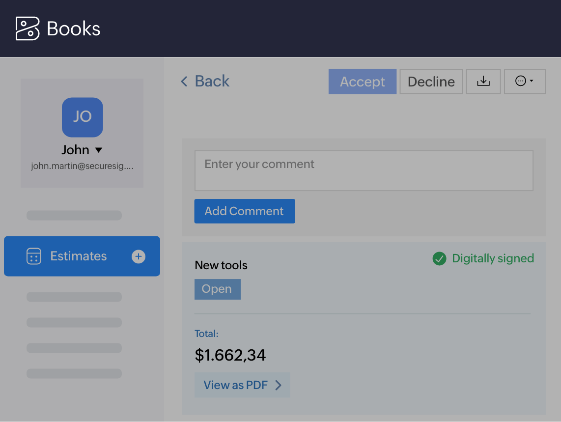 Customer portal signing