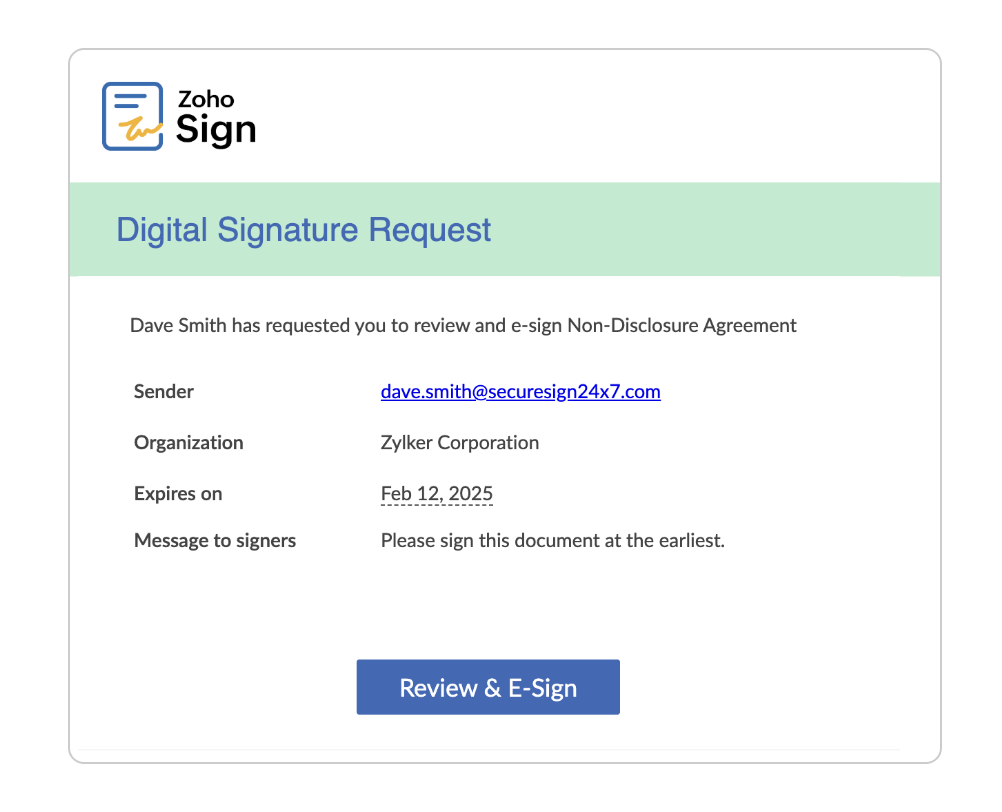 digital signature request