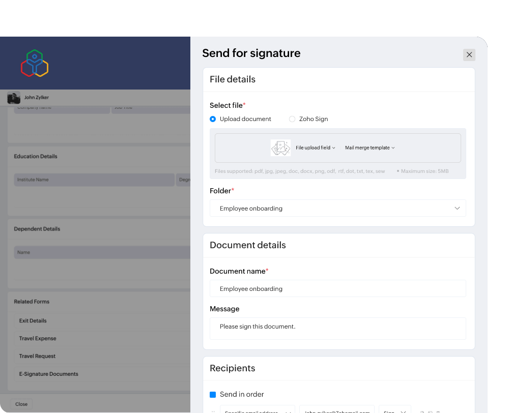 send documents for signature