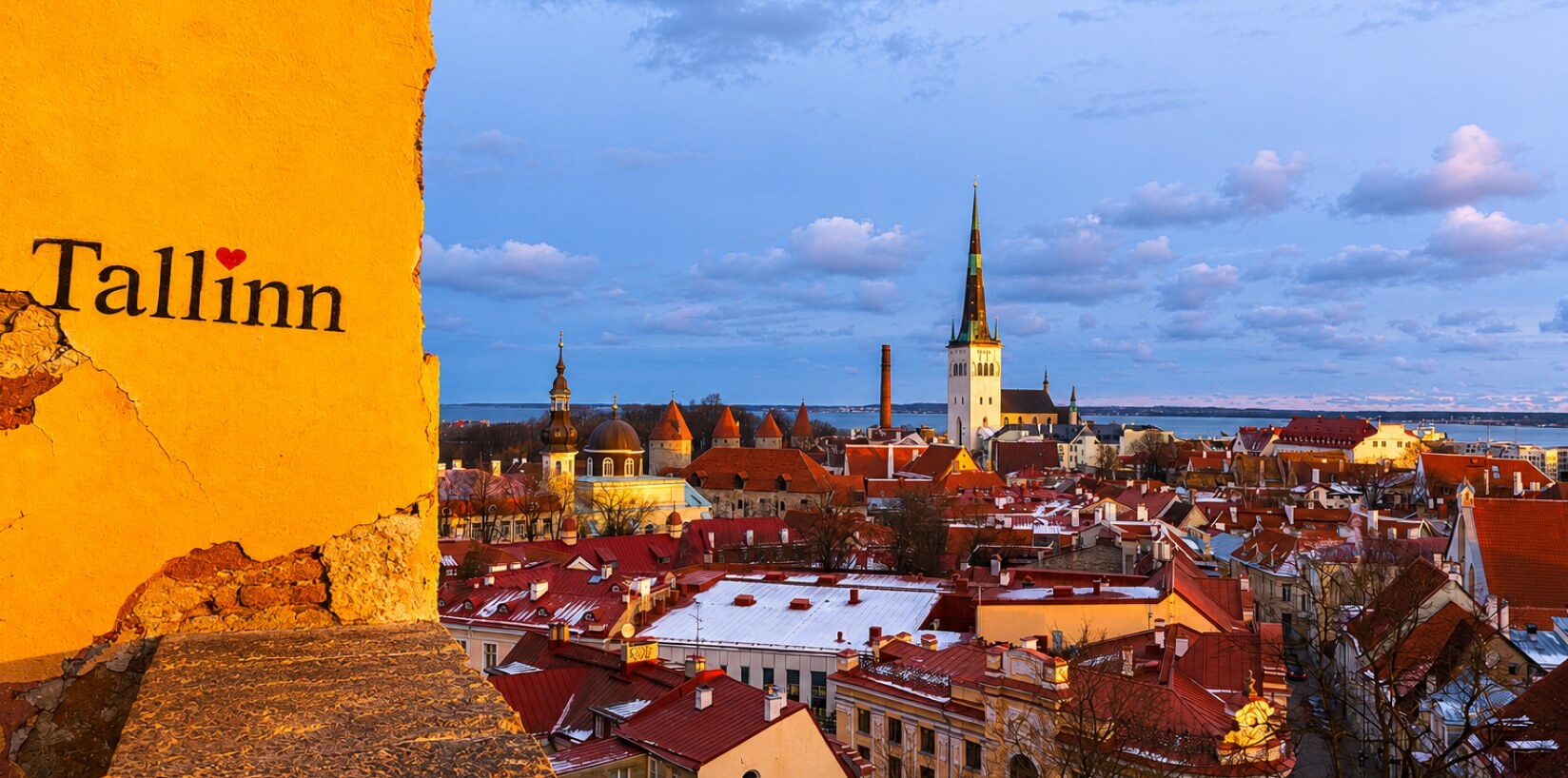 Tallinn, Estonia skyline at dusk