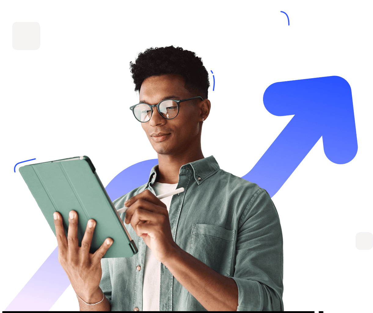 Man using tablet