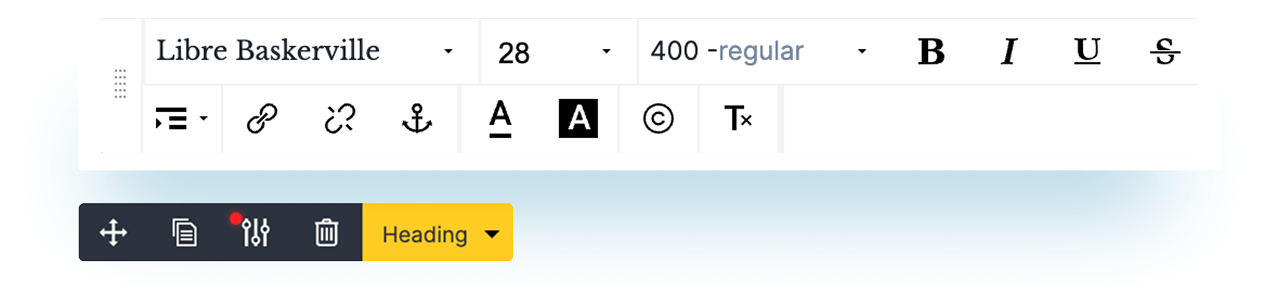 Rich text editing