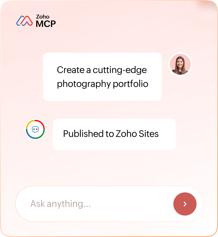 Zoho Sites MCP connected to Claude, ChatGPT, Cursor and Copilot