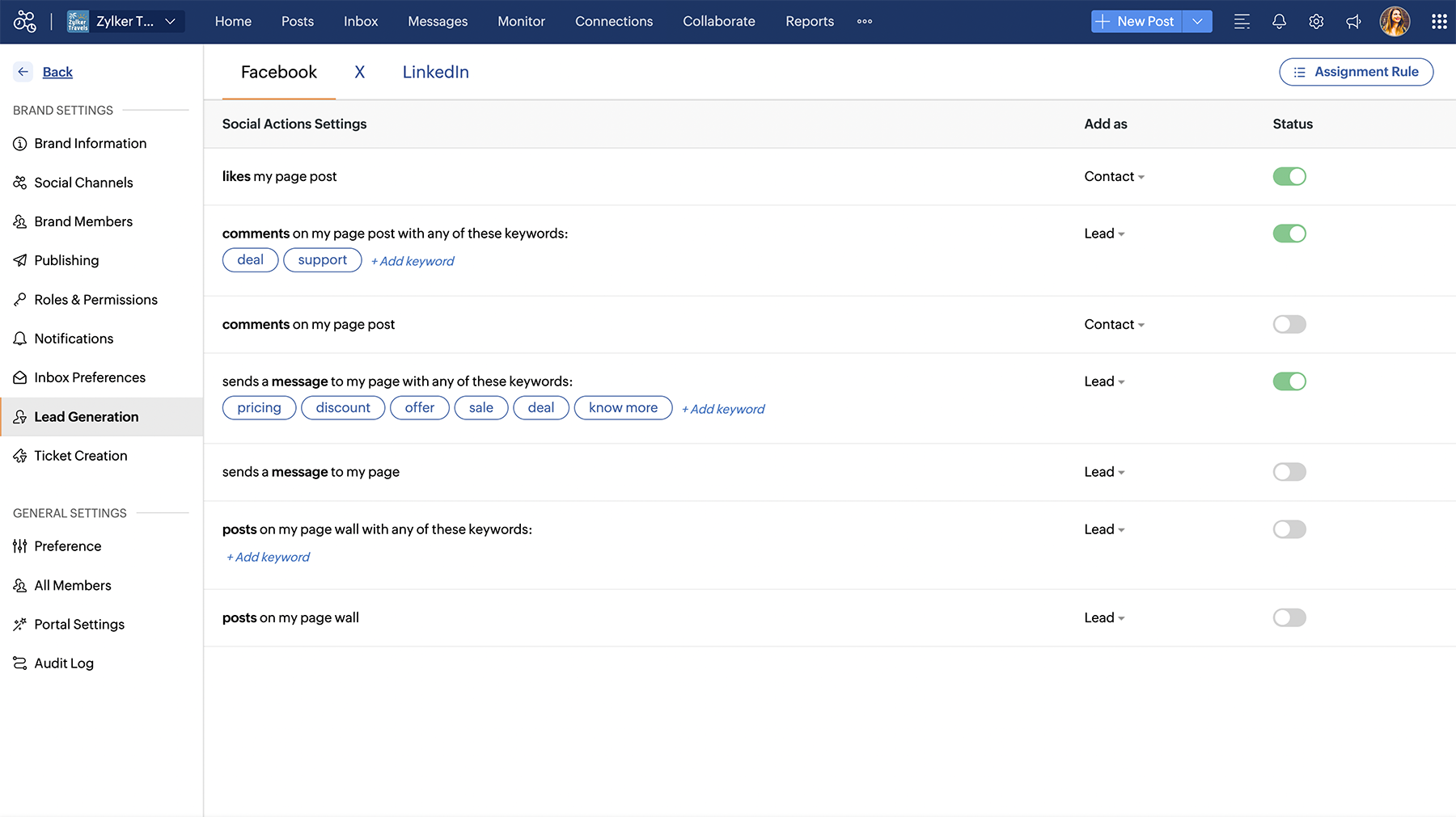 Envie leads automaticamente para o Zoho CRM