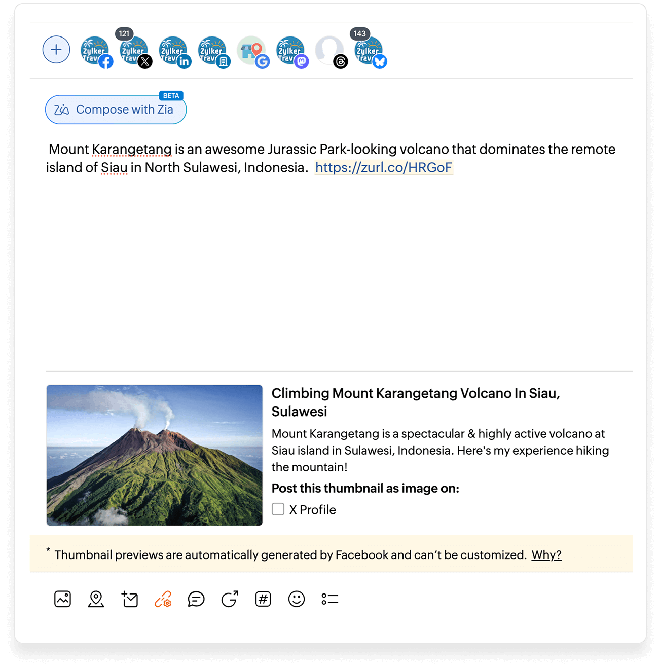 Publishing screen/scheduling screen