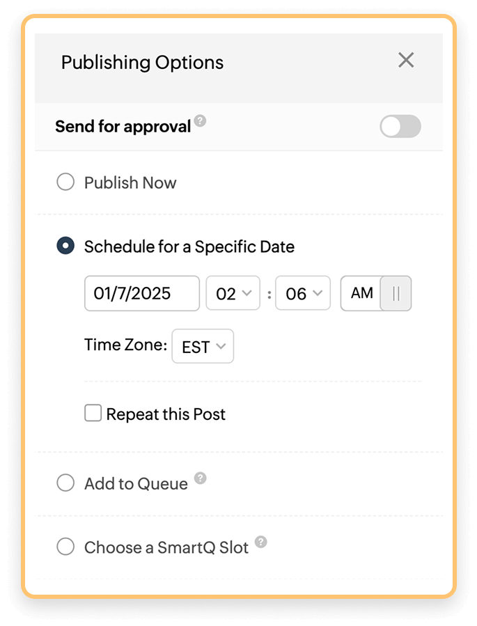 Publishing options
