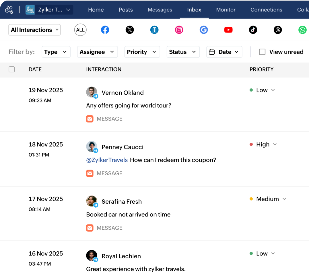 Telegram Inbox - unified messaging dashboard