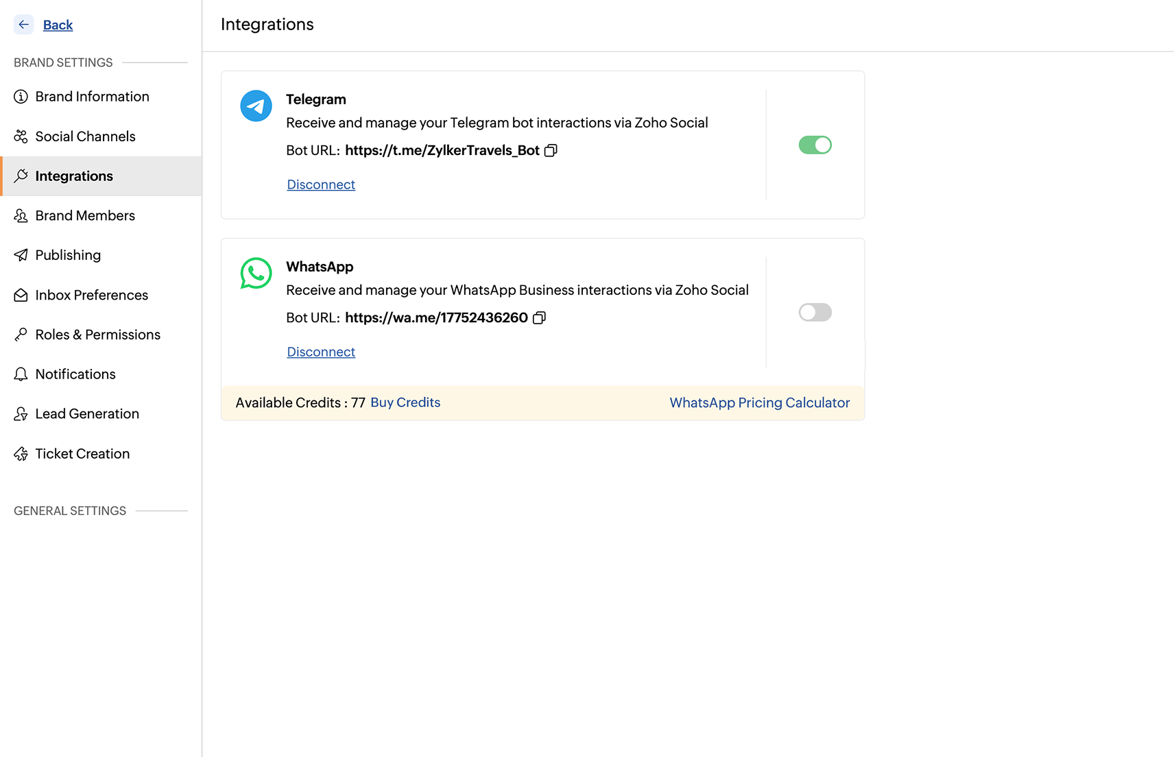Conversation sync interface