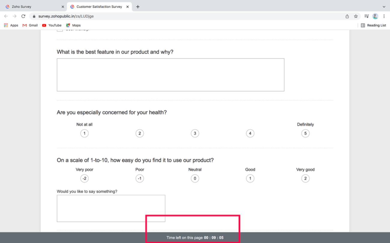 Conduct timed surveys
