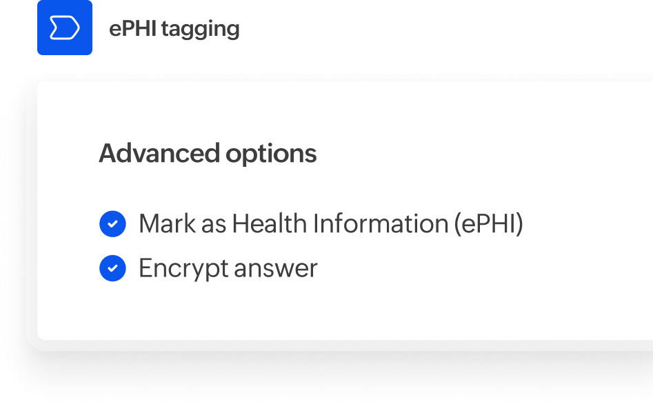 Compliant healthcare surveys with ePHI tagging