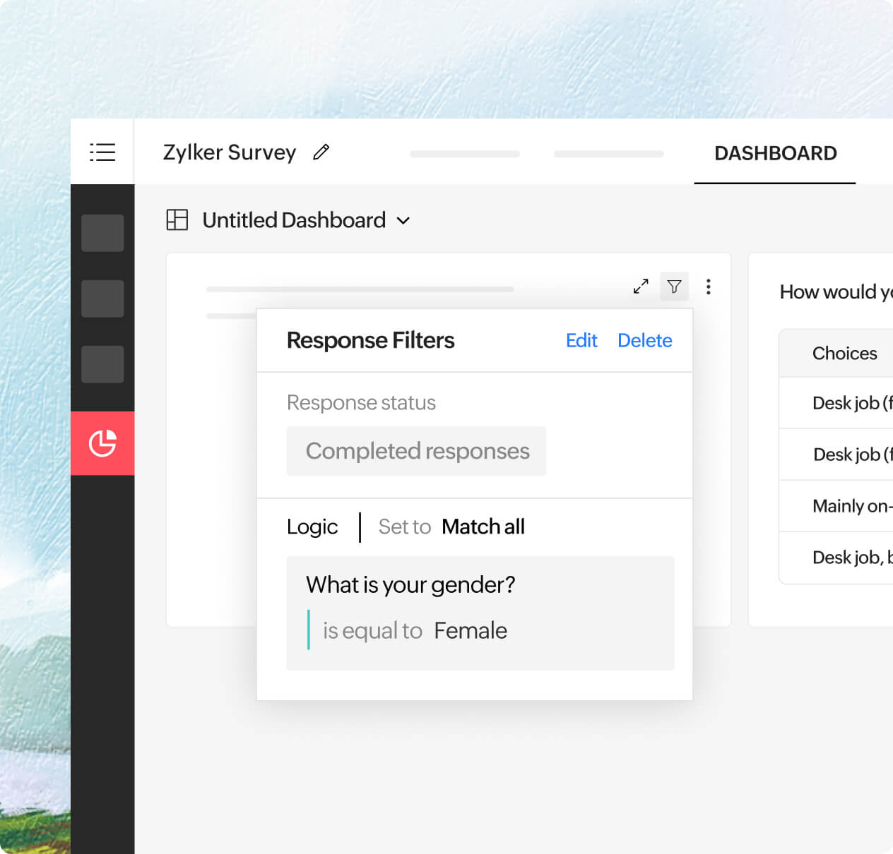 Layer custom filters in reports, dashboards, and widgets