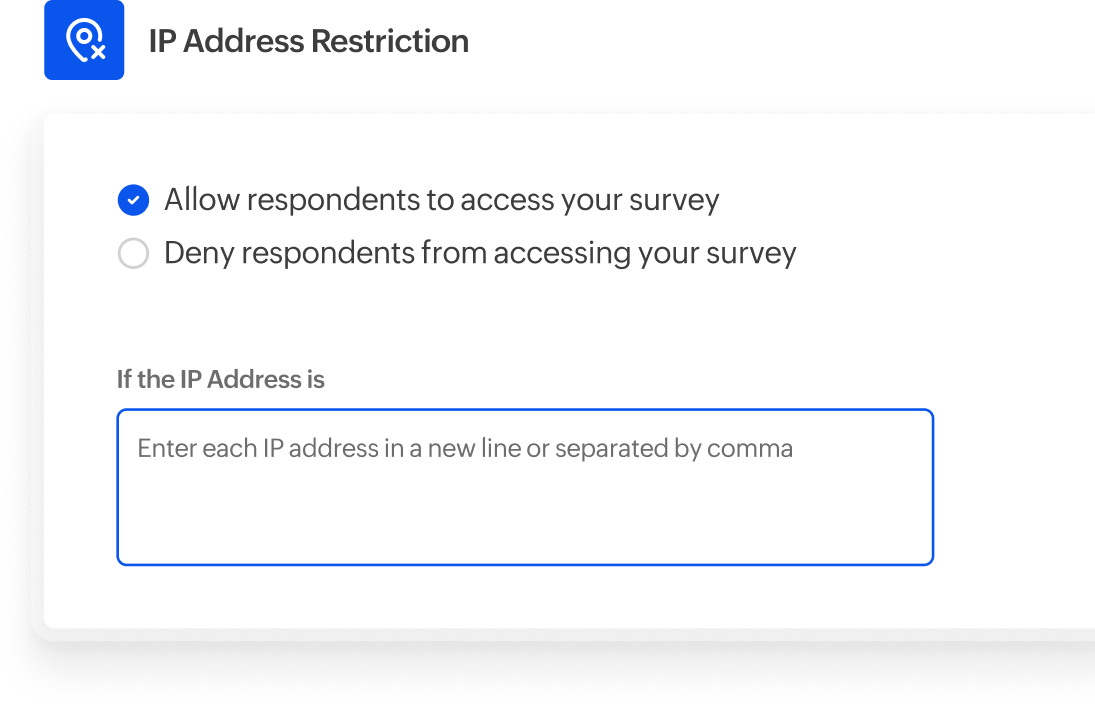 Secure your survey with IP address restrictions