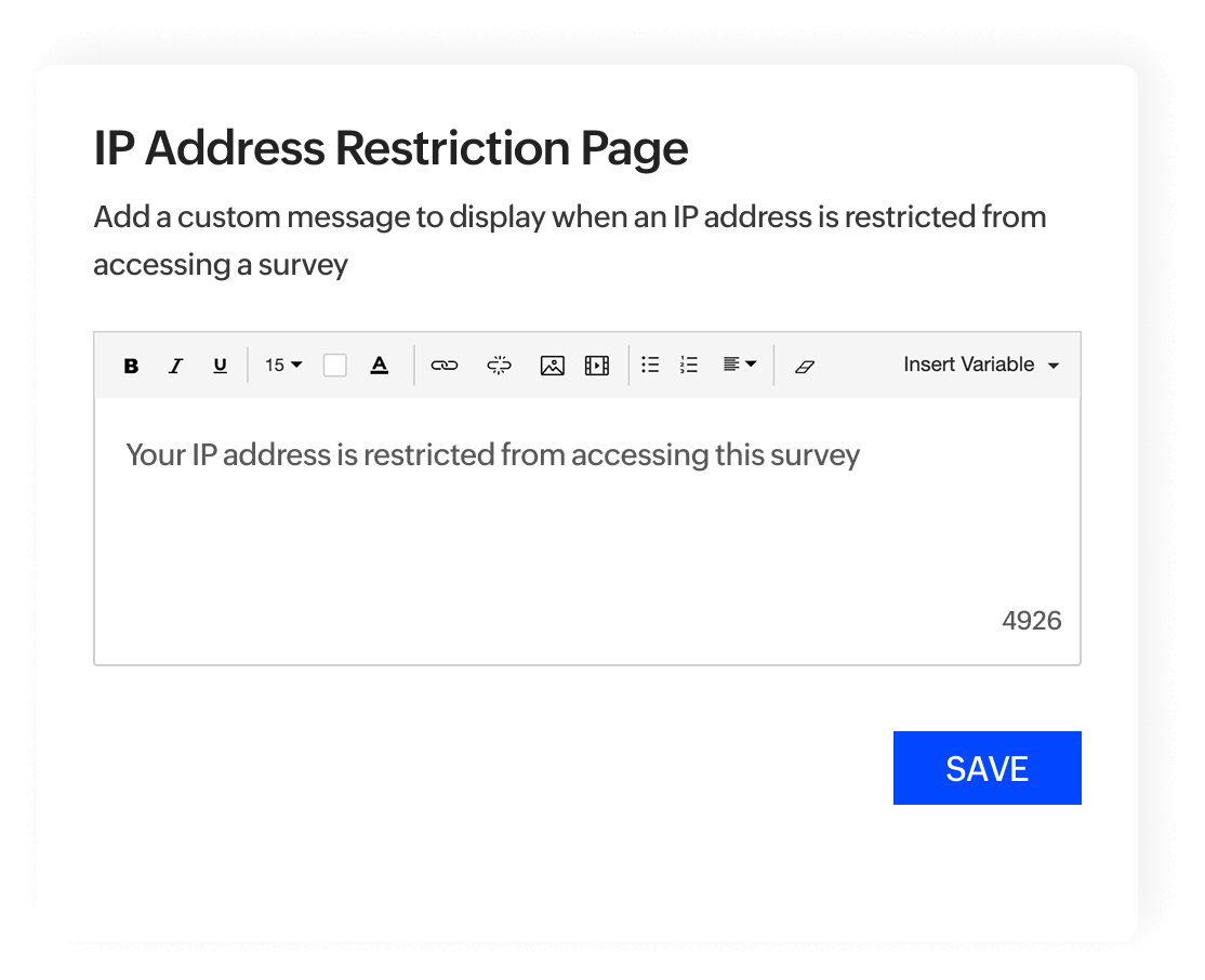 IP address restriction page