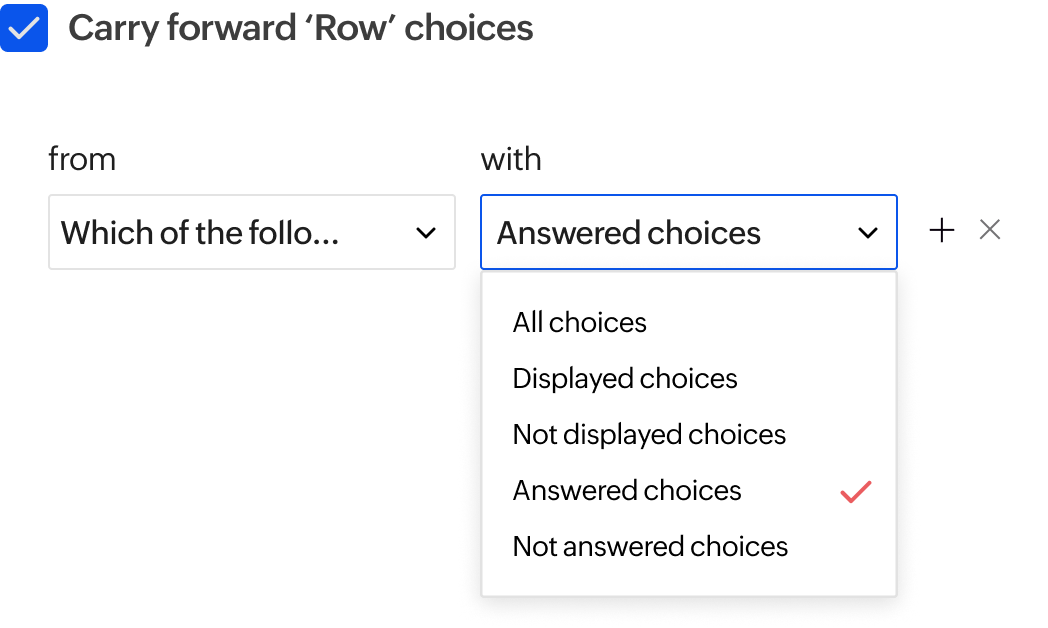 Carry forward choices