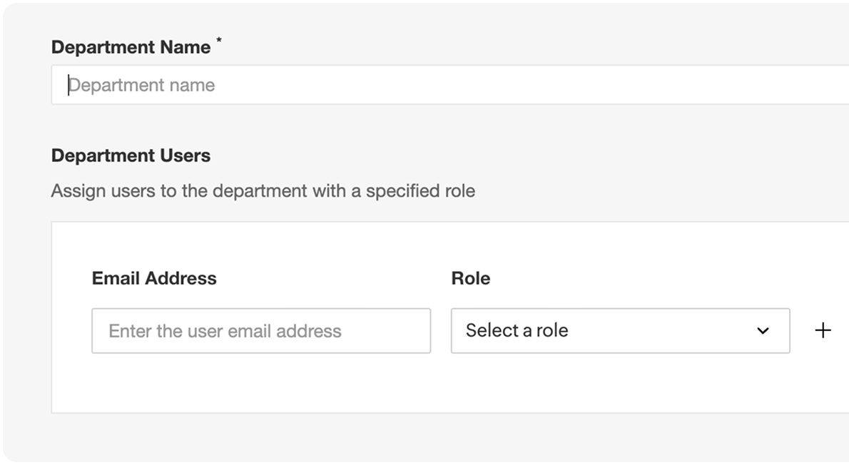 Department/portal creation