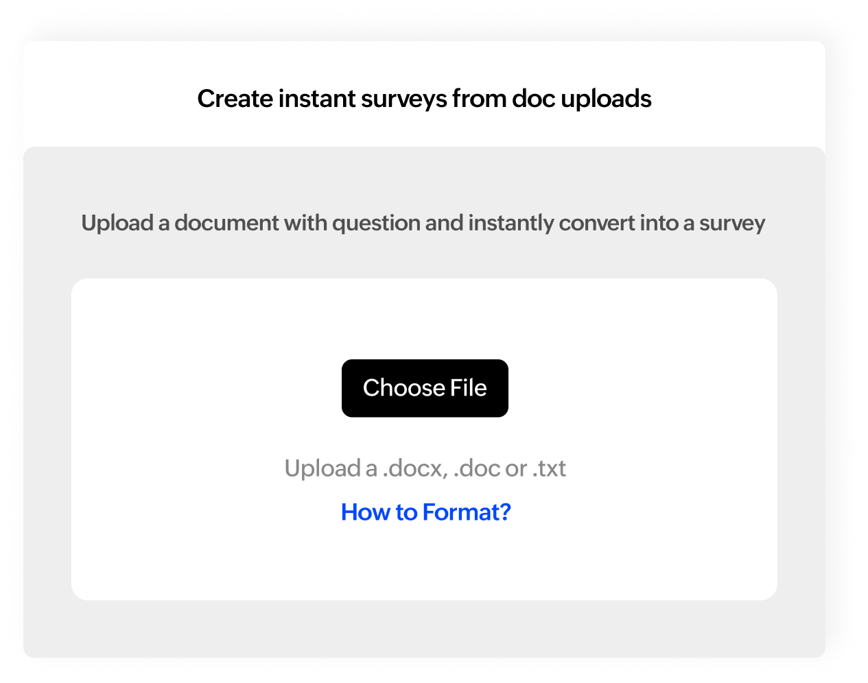 Import a document and turn it into a survey