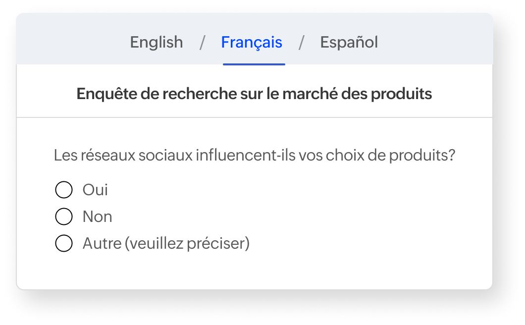 Multilingual support