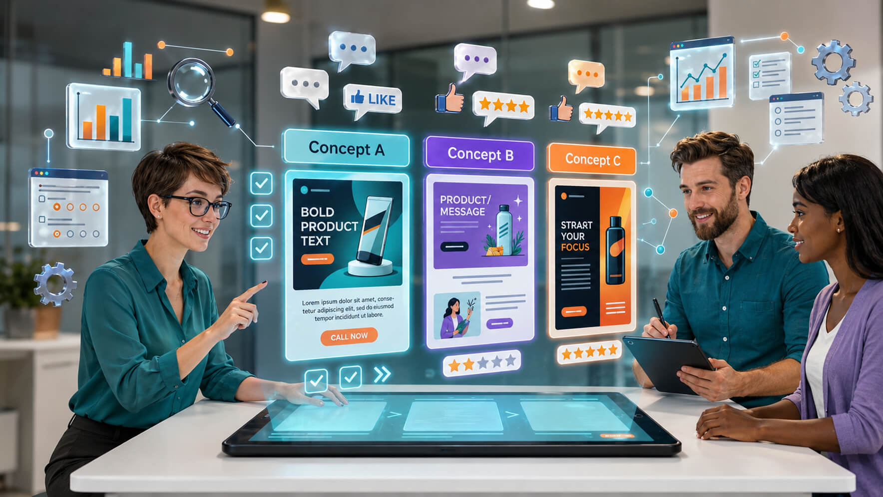 Zoho Survey ad concept testing