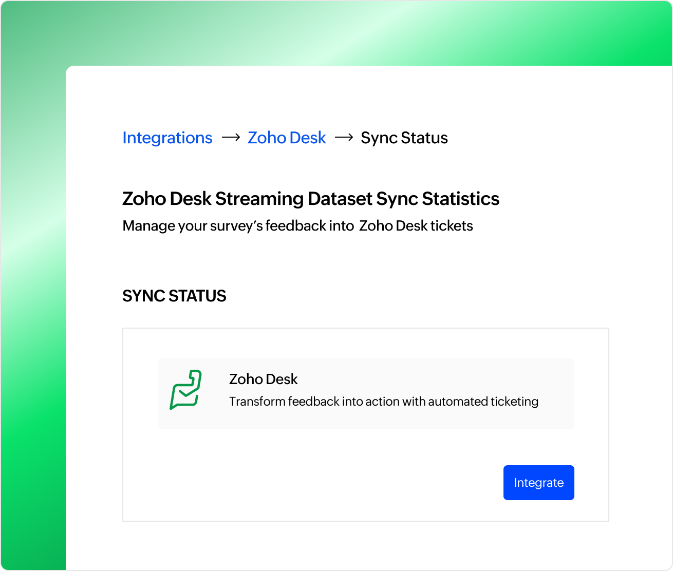 How Zoho Survey and Zoho Desk integration works