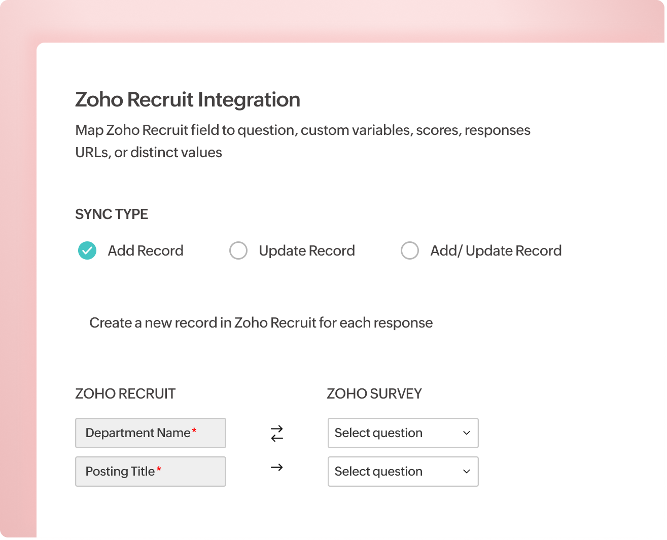 Zoho recruit integration