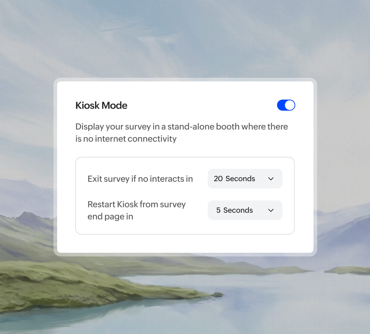 Offline kiosk survey mode
