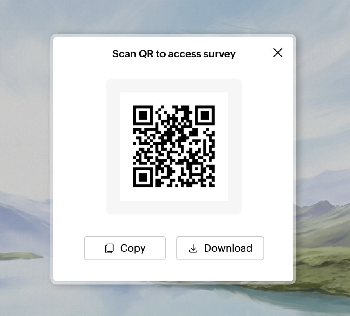 QR code survey example
