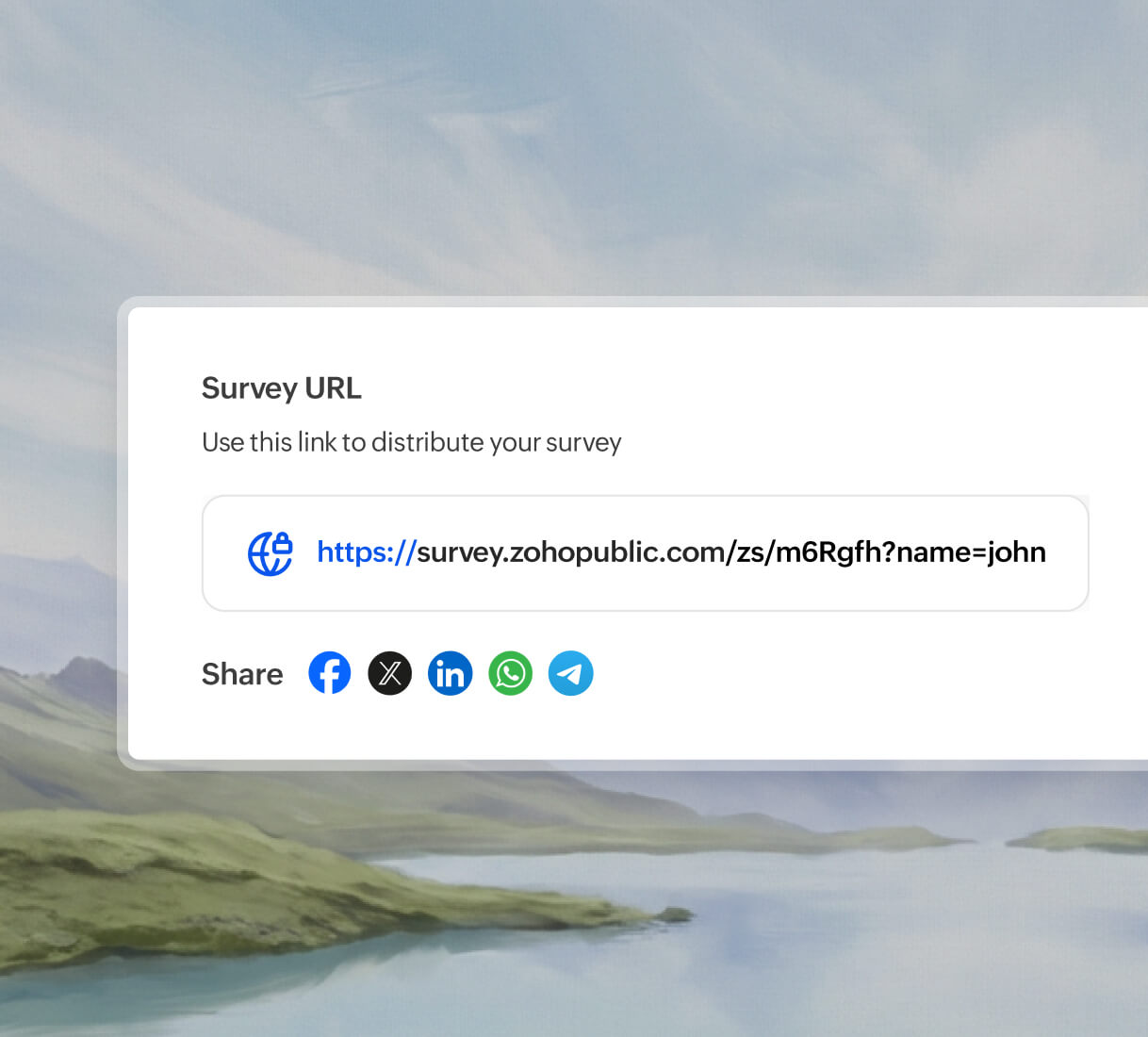 Social sharing survey links