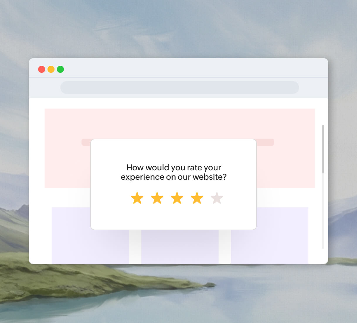 Website popup survey