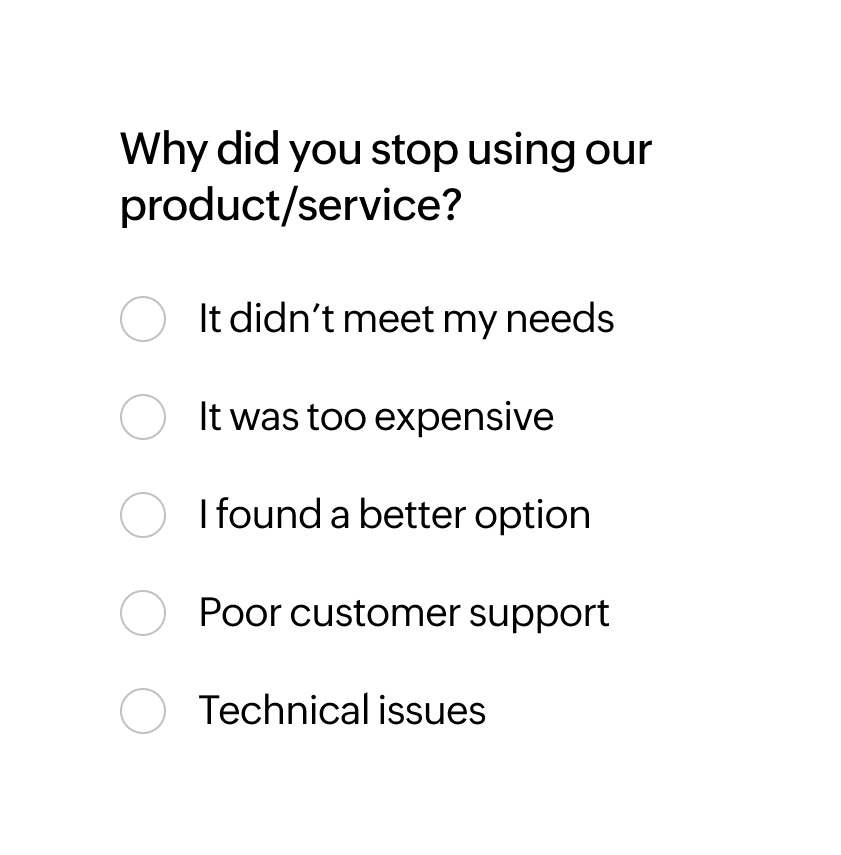 Churn analysis surveys