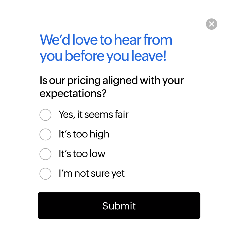 Website feedback surveys