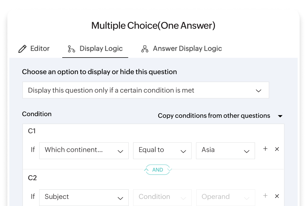 Tailor feedback collection with smart survey logic