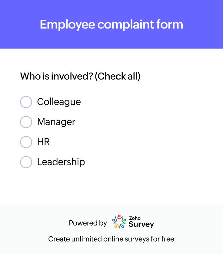 Employee complaint form