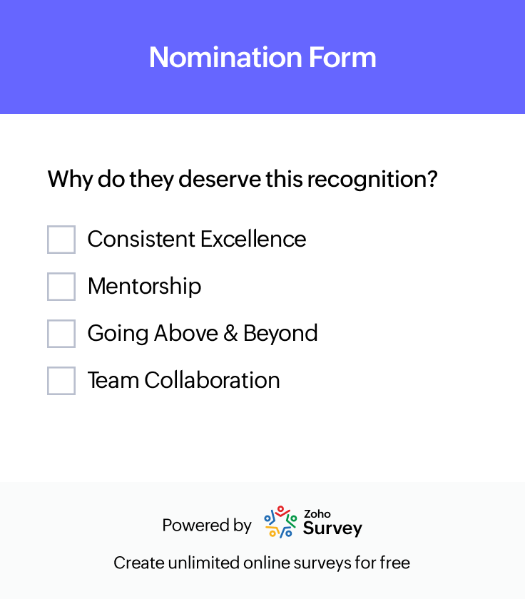Employee of the month nomination form