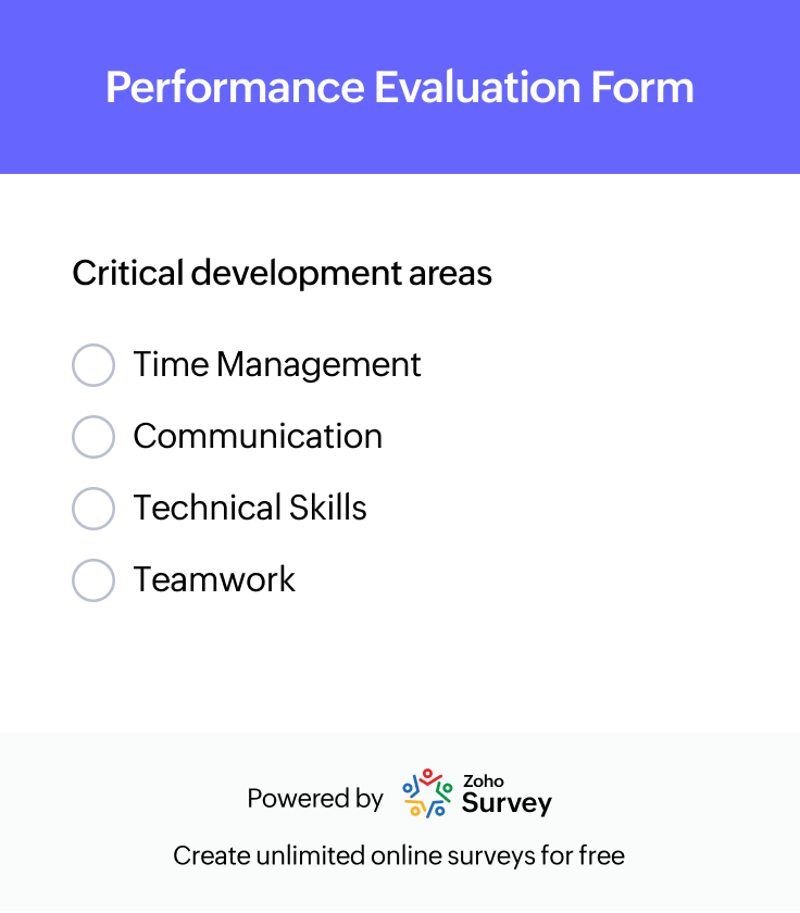 Employee performance evaluation form