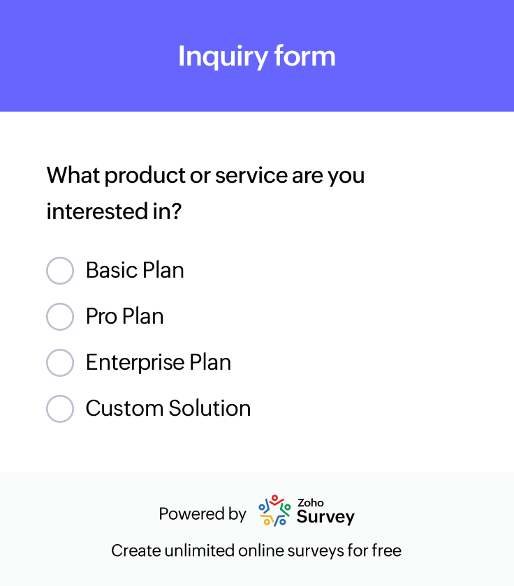 Inquiry form