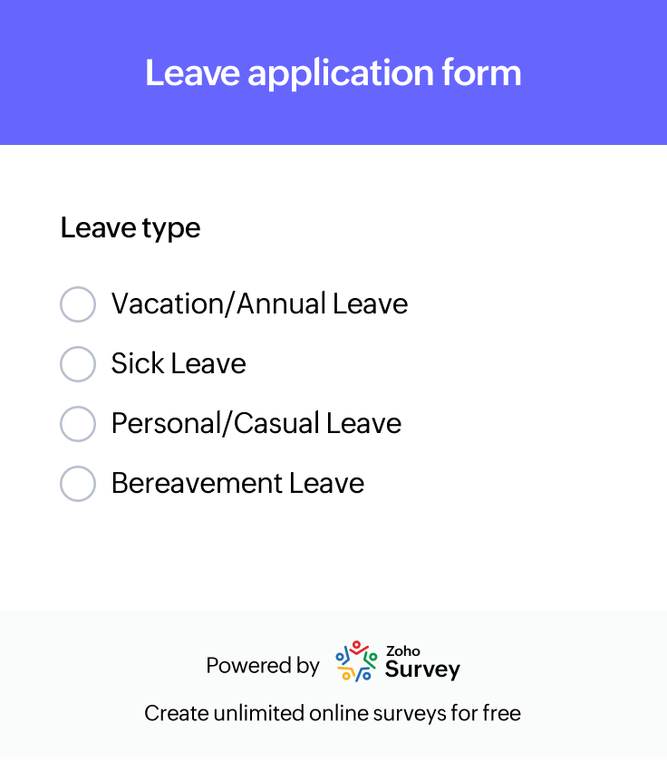 Leave application form