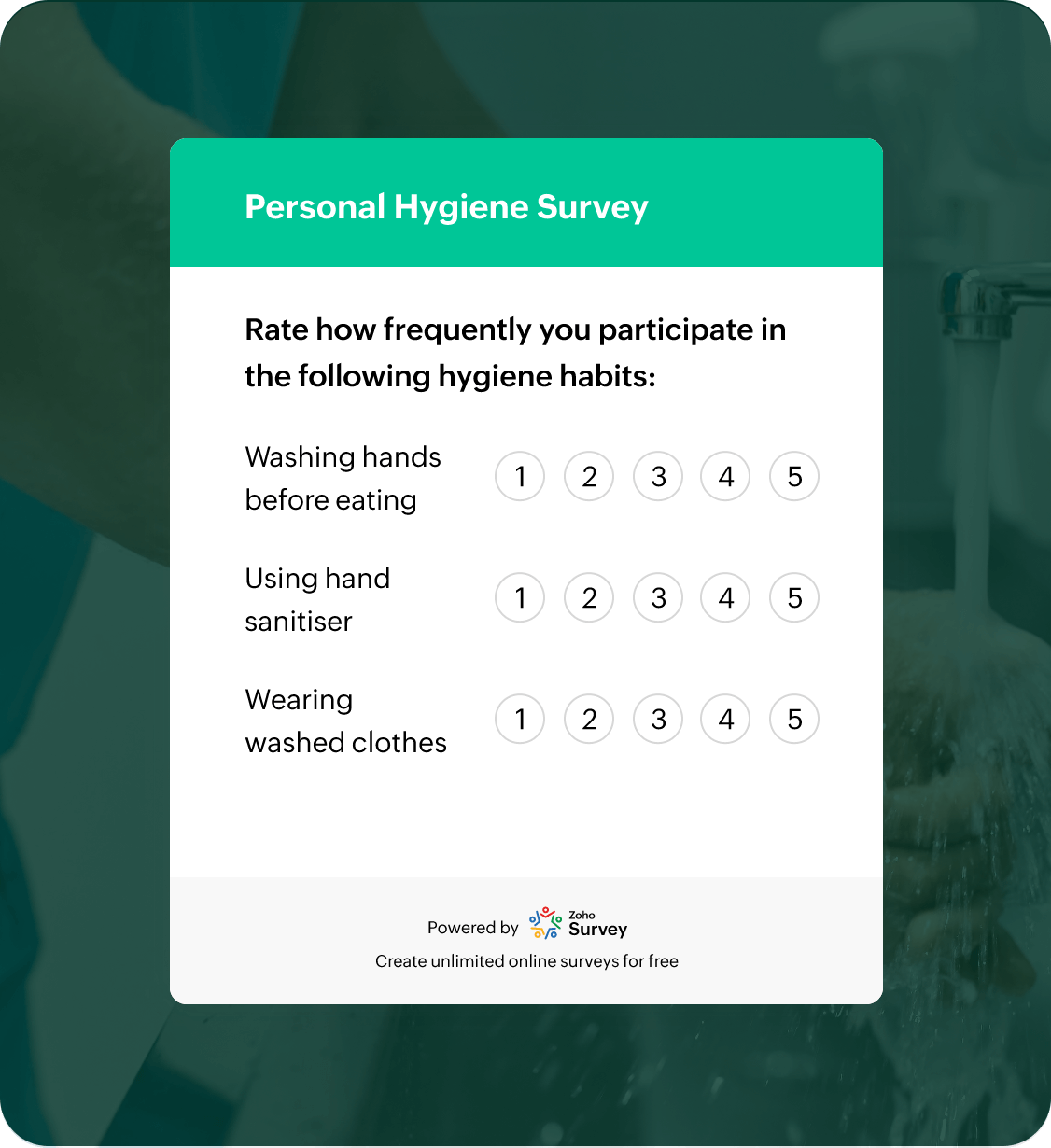 Personal hygiene survey questionnaire template