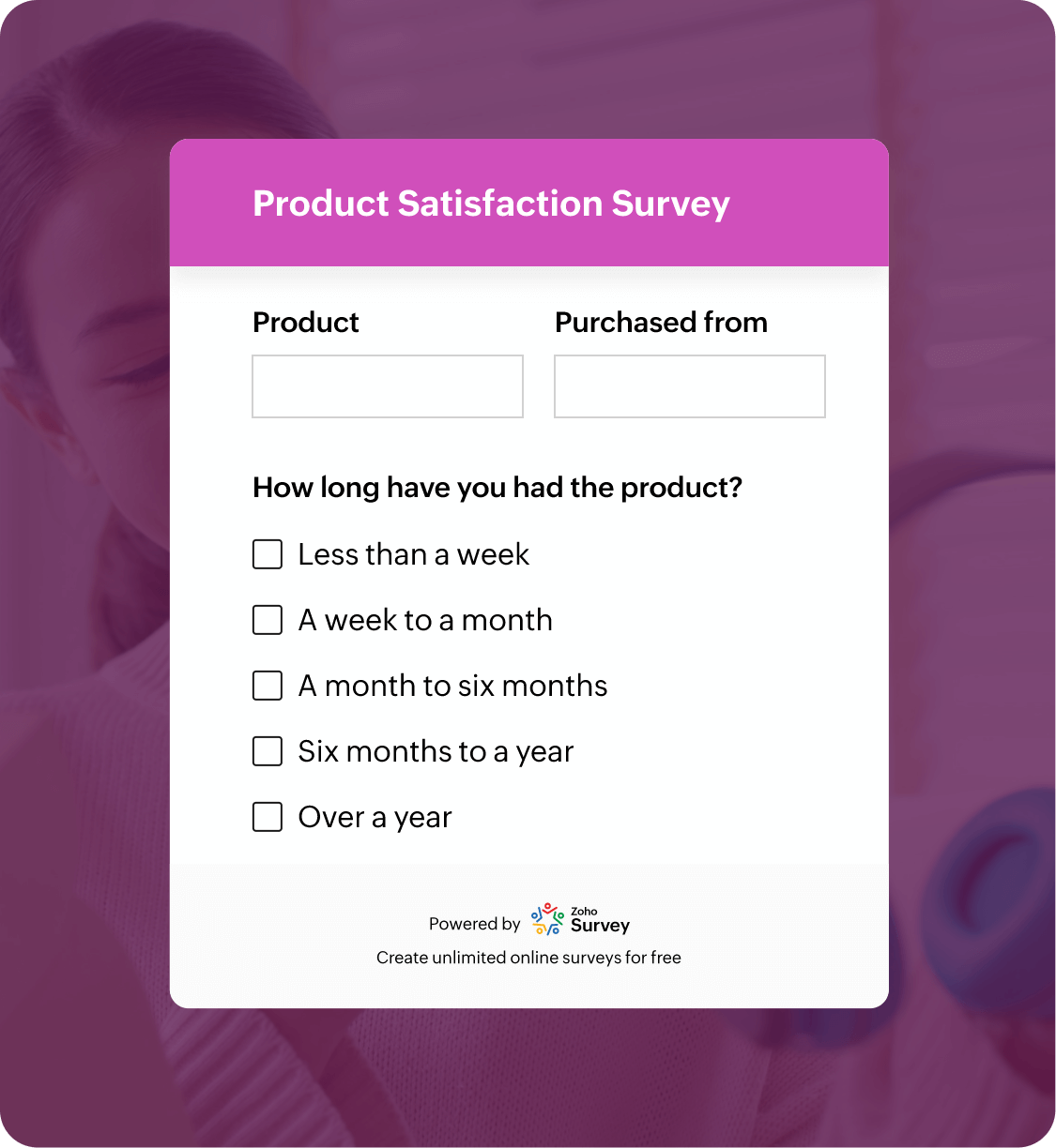 Product satisfaction survey questionnaire template
