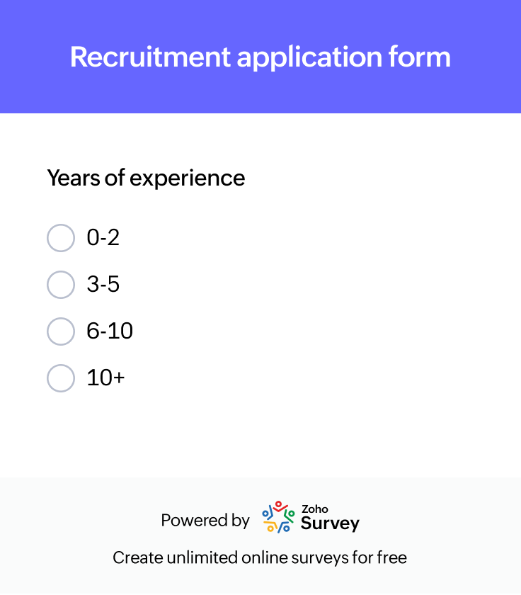 Recruitment application form