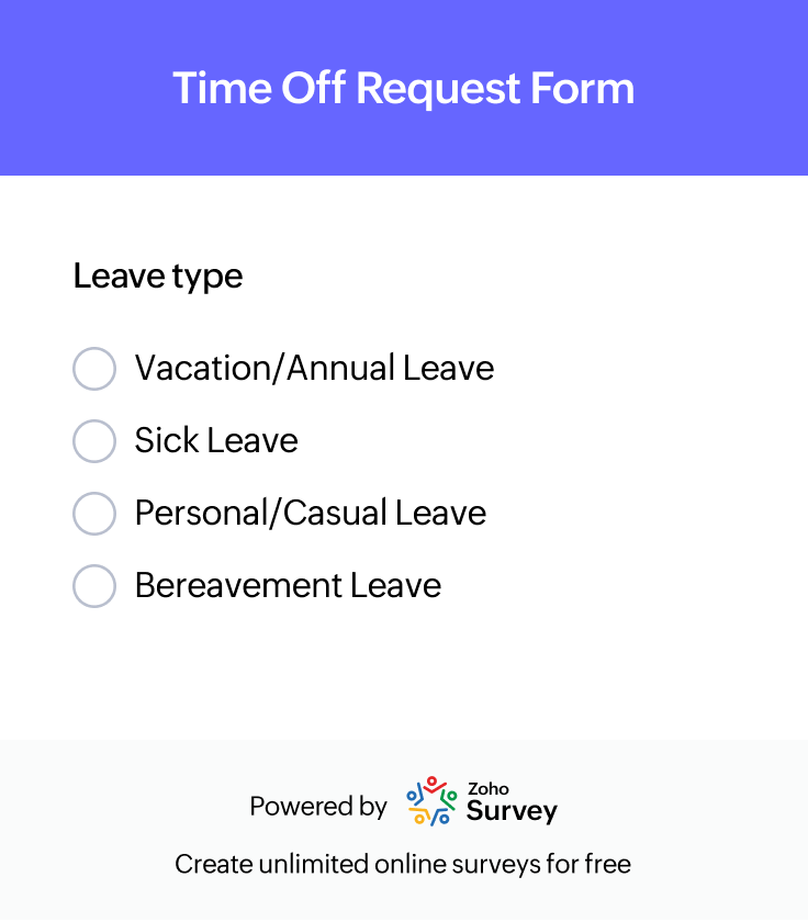 Time off request form