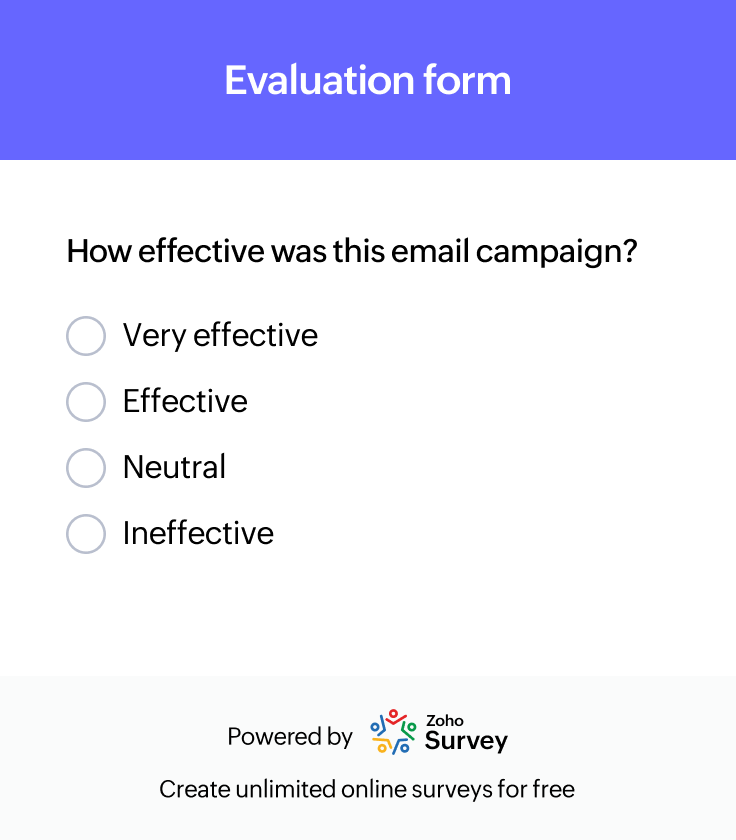 Email campaign evaluation form