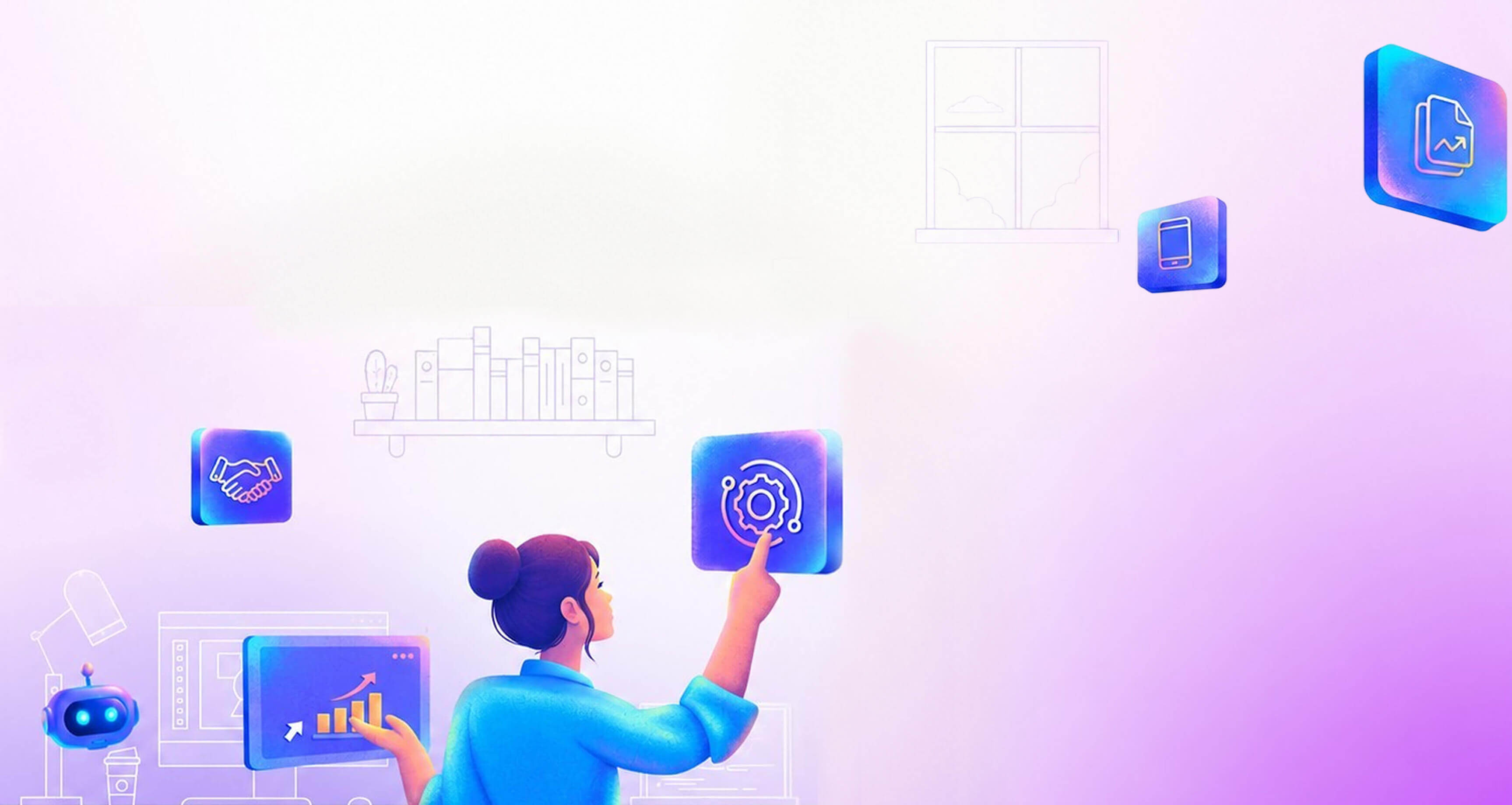 Zoho Tables hero background with abstract gradient